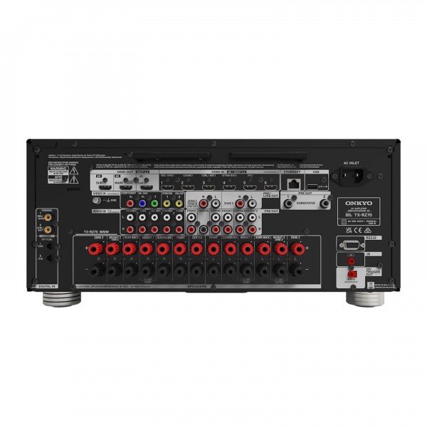 Onkyo TX-RZ70 11.2-Channel AV Receiver, Black Back View