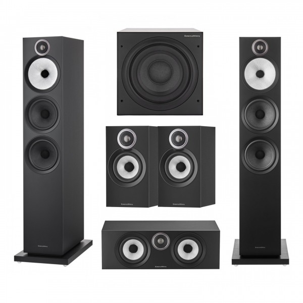 Bowers & Wilkins 603 & 607 S3 Surround Sound Speaker Package, Black