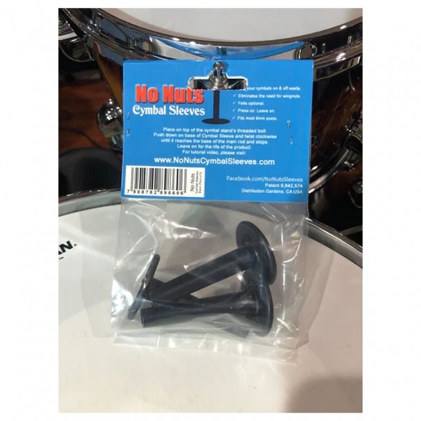 No Nuts Cymbal Sleeves 3pk, Black - Packaging 2