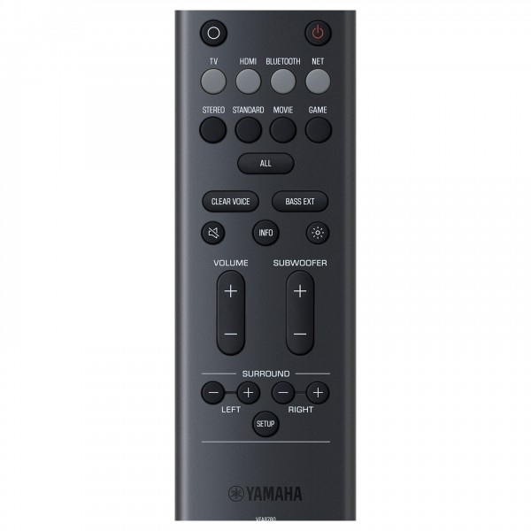 Yamaha True X 50A Soundbar and wireless Subwoofer, Carbon Gray Remote