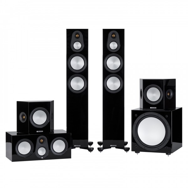 Monitor Audio Silver 300 7G AV12 Cinema 5.1 Package, Gloss Black