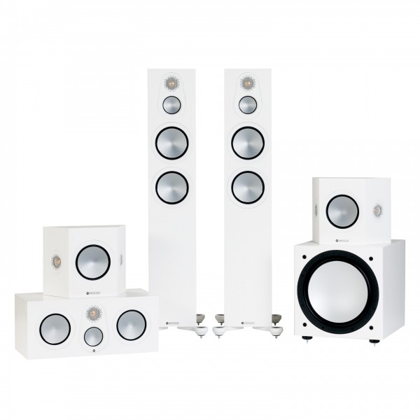 Monitor Audio Silver 300 7G AV12 Cinema 5.1 Package, Satin White