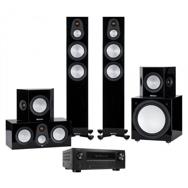Denon AVC-X3800H & Monitor Silver 300 5.1. Speaker Package, Black