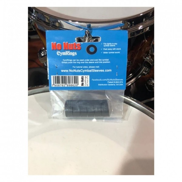 No Nuts CymRing 6pk, Black - Packaged Rear