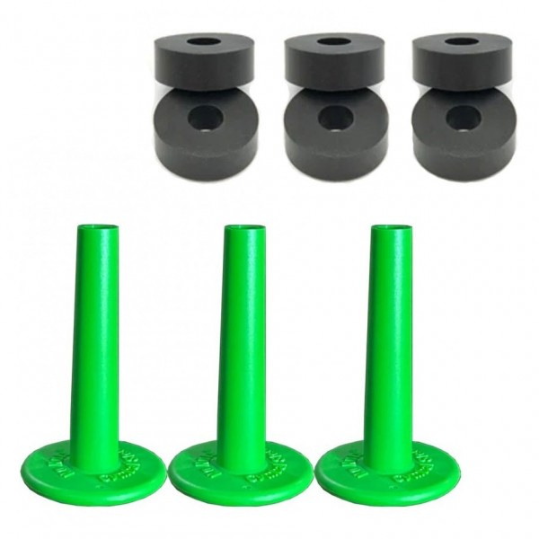 No Nuts Cymbal Sleeves 3pk w/CymRings, Green