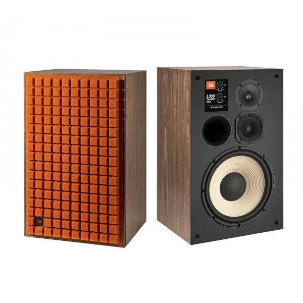JBL L100 Mk2 Classic 3-Way Stand Mount Speakers (Pair), Orange