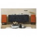 JBL L100 Mk2 Classic 3-Way Stand Mount Speakers (Pair), Orange Lifestyle Photo