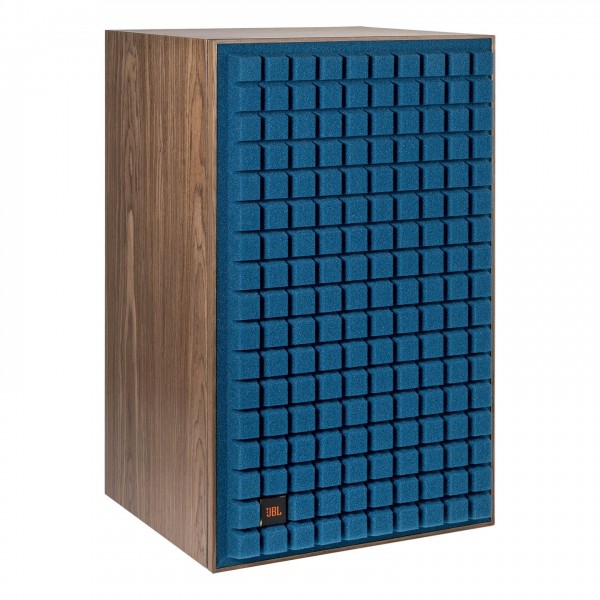 JBL L100 Mk2 Classic 3-Way Stand Mount Speaker, Blue Grille Attached and Angled