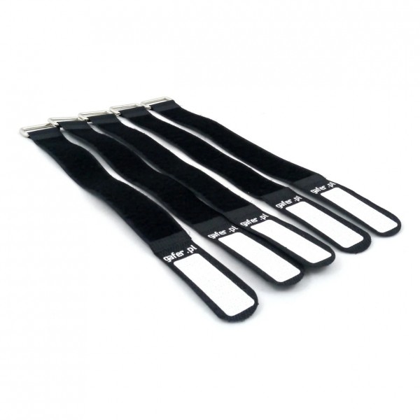 Gafer Tie Straps (5 Pack), Black - Angled