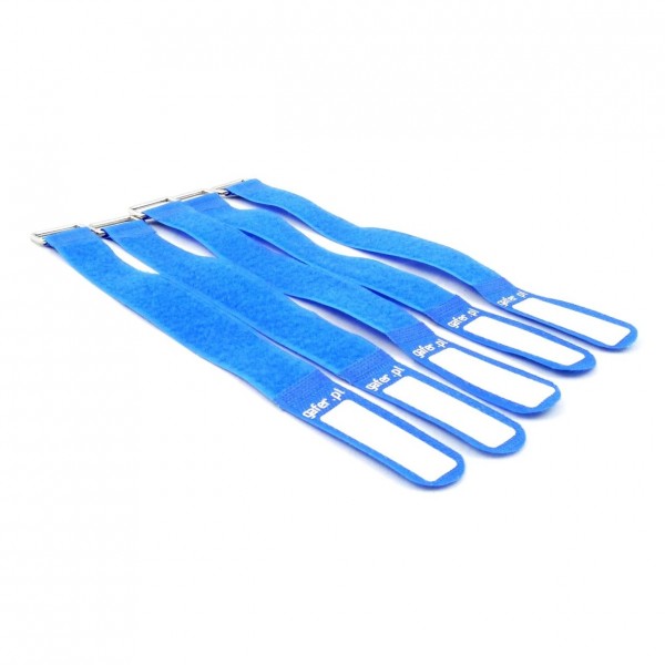 Gafer Cable Tie Straps (5 Pack), Blue - Angled