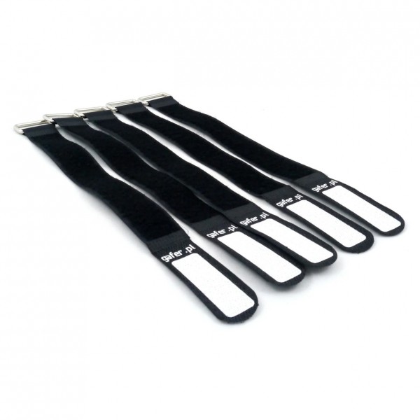 Gafer Cable Tie Straps (5 Pack), Black - Angled