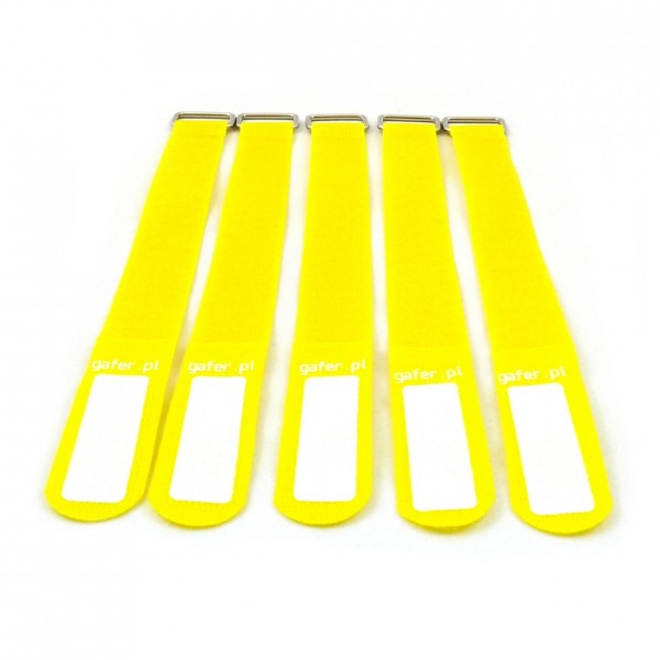 Gafer PL Tie Straps 25x400mm (5 Pack), Yellow - Main