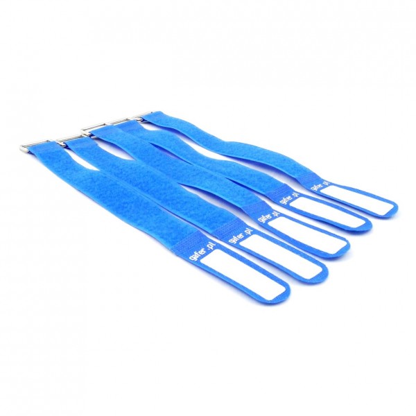 Gafer Cable Tie Straps (5 Pack), Blue - Angled