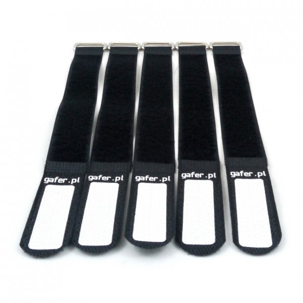 Gafer PL Tie Straps 25x400mm (5 Pack), Black - Main