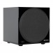 Monitor Audio Anthra W10 Subwoofer, High Gloss Black - side with grille