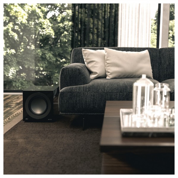 Monitor Audio Anthra W10 Subwoofer, High Gloss Black - lifestyle