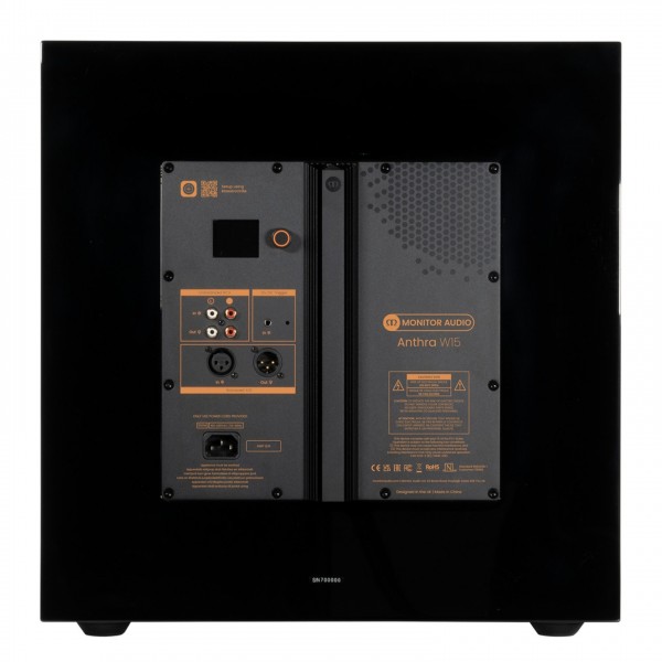 Monitor Audio Anthra W15 Subwoofer, High Gloss Black - rear