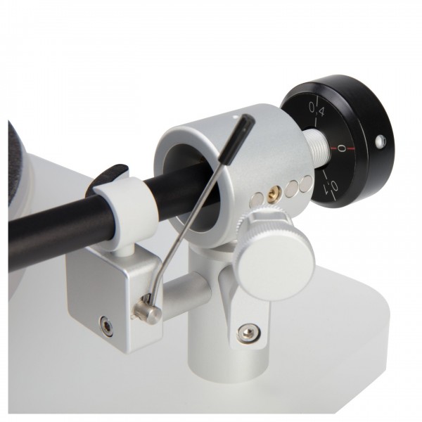 Marantz TT-15S1 Premium Turntable, Detail Image of Tonearm and Counterweight and rear of Tonearm