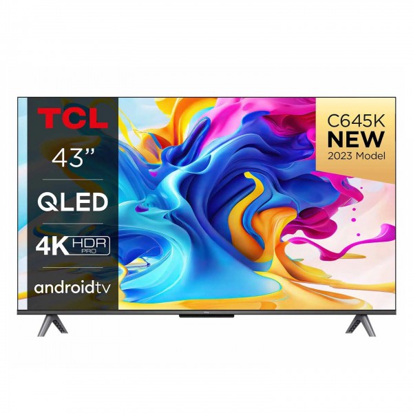TCL 43C645K 43 inch 4K Ultra HD QLED Smart Android TV Front View