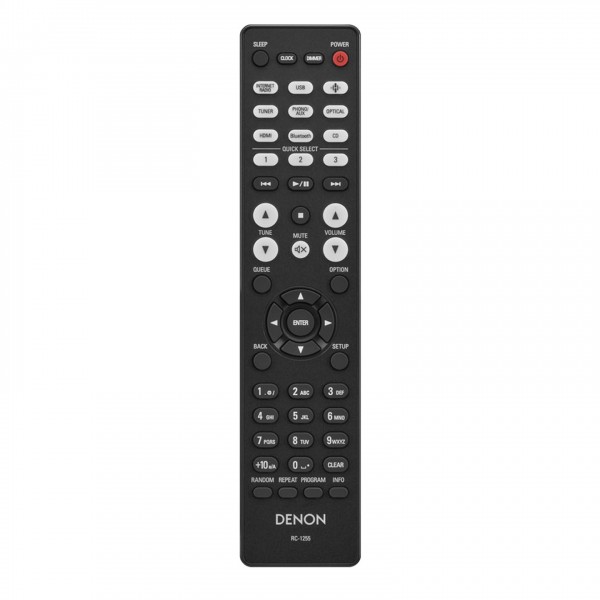 Denon RCD-N12 DAB Network Mini System, Black Remote View