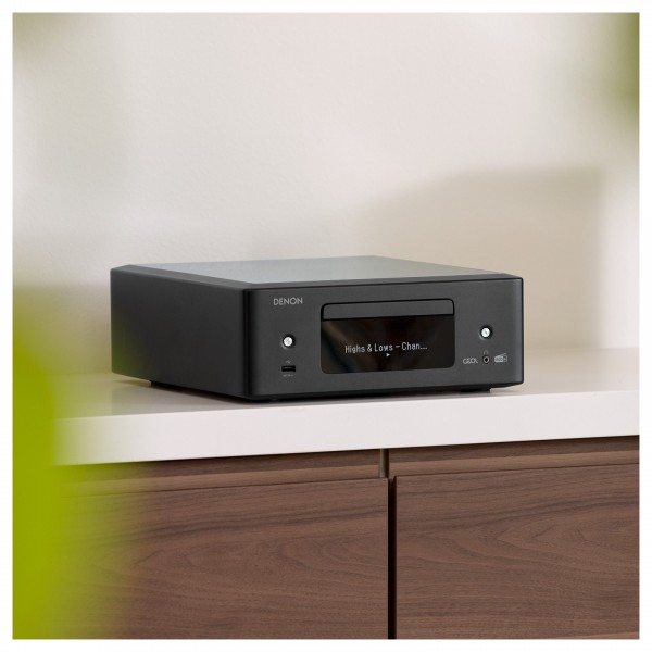 Denon RCD-N12 DAB Network Mini System, Black Lifestyle View 2