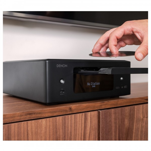 Denon RCD-N12 DAB Network Mini System, Black Lifestyle View 4