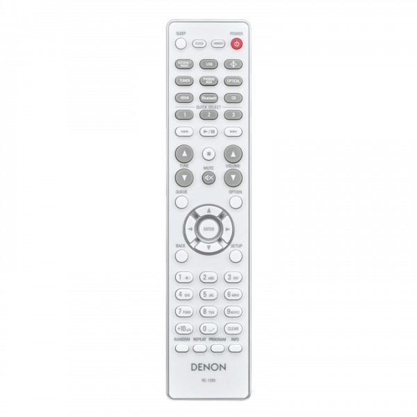 Denon RCD-N12 DAB Network Mini System, White Remote View