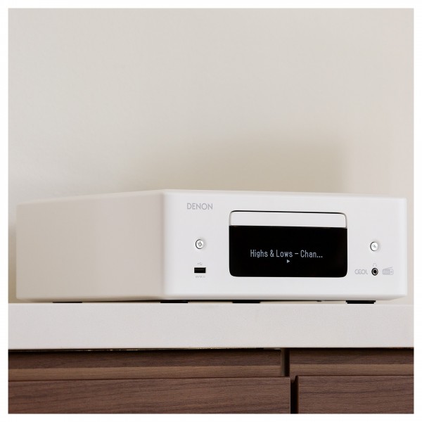 Denon RCD-N12 DAB Network Mini System, White Lifestyle View 4