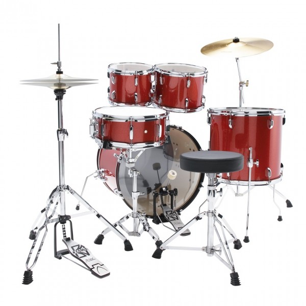 Tama Stagestar 22" 5pc Drum Kit w/Meinl Cymbals, Red Sparkle - Back