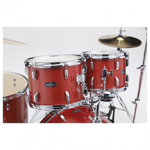 Tama Stagestar 22" 5pc Drum Kit w/Meinl Cymbals, Red Sparkle - Rack Toms