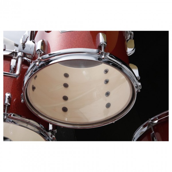 Tama Stagestar 22" 5pc Drum Kit w/Meinl Cymbals, Red Sparkle - Inner Shell Detail