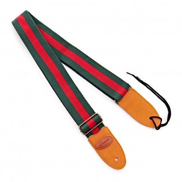 Hartwood Cotton Guitar Strap Red & Green Stripe