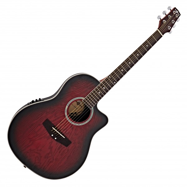 Roundback Electro Acoustic Guitar by Gear4music, Red Burst