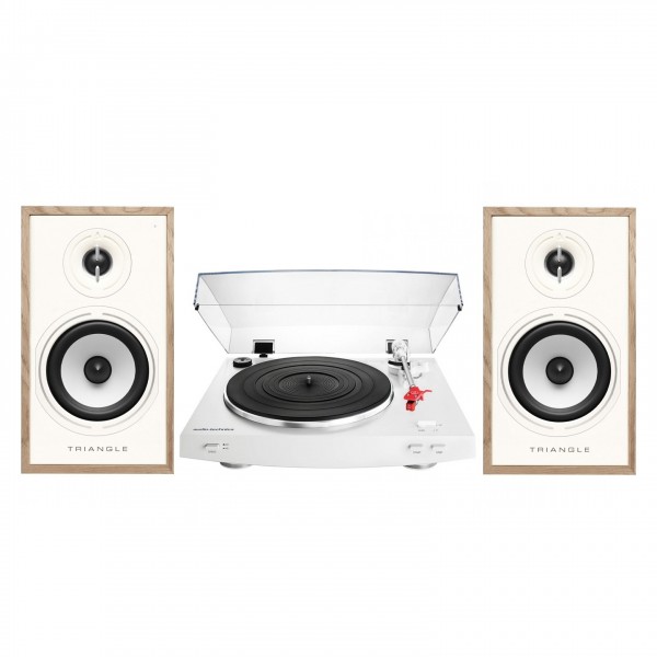 Audio Technica LP3 Turntable & Triangle Borea BR02 BT Speakers, Oak