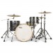 Natal Zenith 22'' 3pc Shell Pack, Forge Black - Front with hardware example