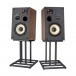 JBL L82 Mk2 Classic 2-Way Speakers with JS-80 Stands (Pair), Grilles Removed