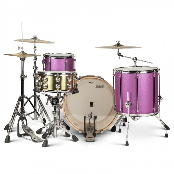 Natal Zenith 22'' 3pc Shell Pack, Pink Frost - Back with hardware example