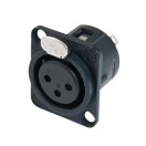 Neutrik NC3FDL-1-BAG 3-Pin XLR Mounting Socket, Black