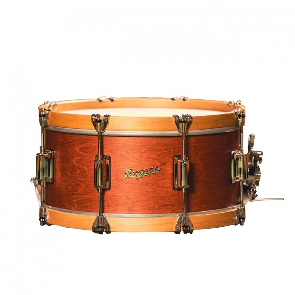 Rogers Tower 14 x 6.5'' Snare Drum, Satin Red Mahogany w/Wood Hoop