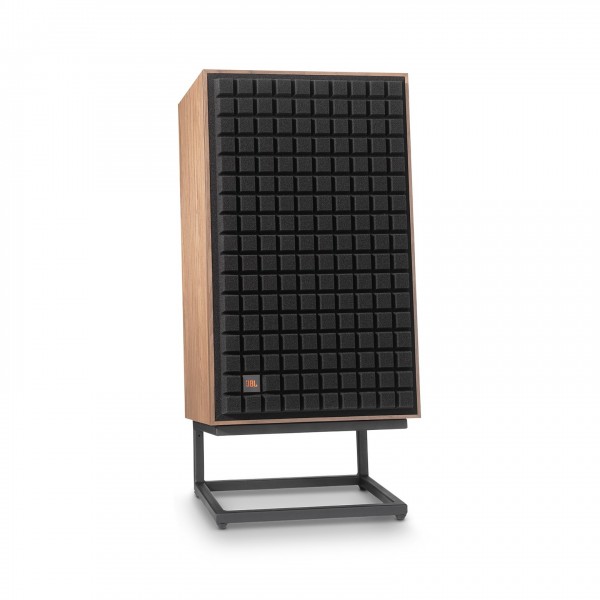 JBL L100 Mk2 Classic 3-Way Speakers with JS-120 Stands, Black Grille Attached