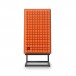 JBL L100 Mk2 Classic 3-Way Speakers with JS-120 Stands, Orange Grille Attached Front View