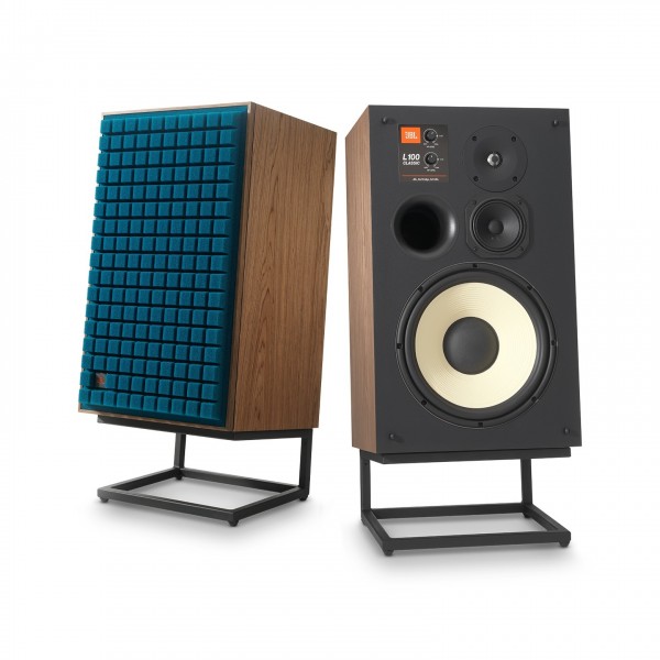JBL L100 Mk2 Classic 3-Way Speakers with JS-120 Stands (Pair), Blue