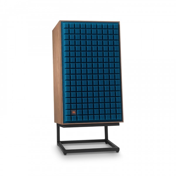 JBL L100 Mk2 Classic 3-Way Speakers with JS-120 Stands, Blue Grille Attached