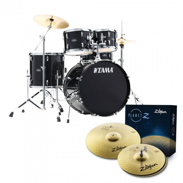 Tama Stagestar 22" 5pc Drum Kit w/Zildjian Cymbals, Black Sparkle