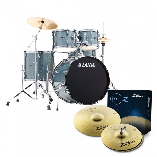 Tama Stagestar 22" 5pc Drum Kit w/Zildjian Cymbals, Blue Mist