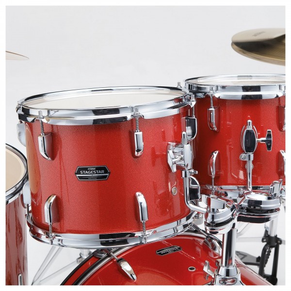 Tama Stagestar 20" 5pc Drum Kit w/Zildjian Cymbals, Red Sparkle - Detail