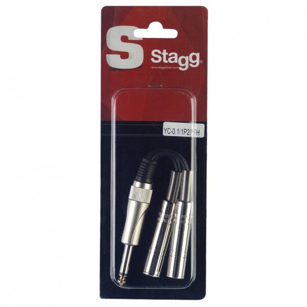 Stagg Male to 2x Female Mono Phone Plug Adaptor - Packaging