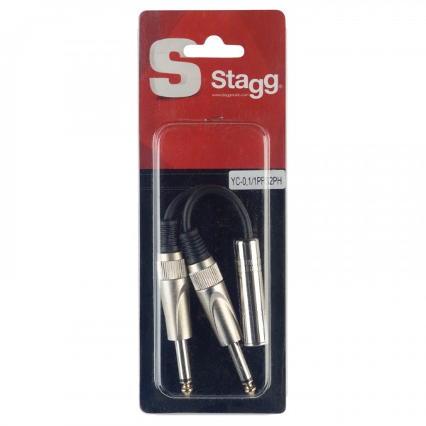 Stagg Female to 2x Male Phone Plug Adaptor - Packaging