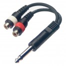 Stagg Male Mono Phone Plug/2x Female RCA Plug Adaptor Cable