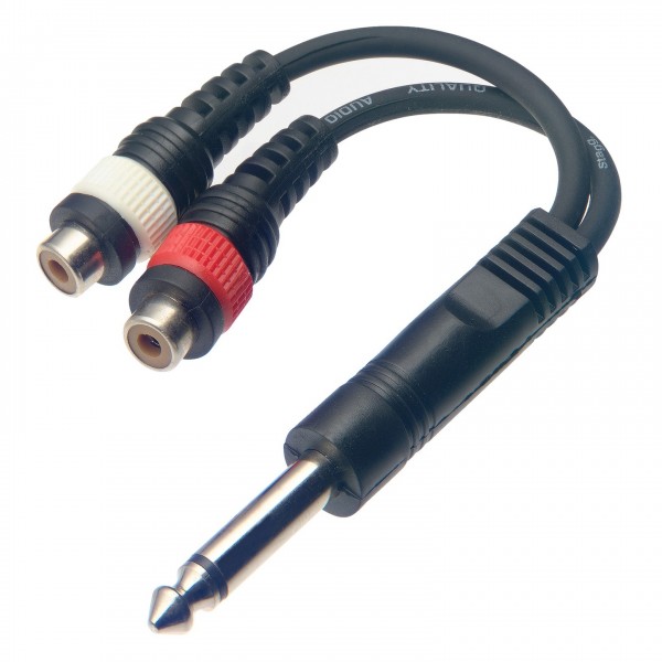 Stagg Male Mono Phone Plug/2x Female RC Plug Adaptor Cable - Main